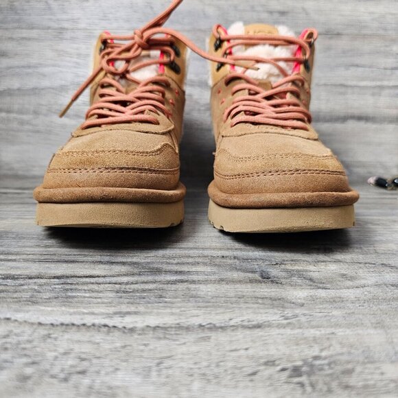 UGG Women's Highland Hi Heritage Suede Sherpa Tan Hiking Boot - Picture 5 of 14